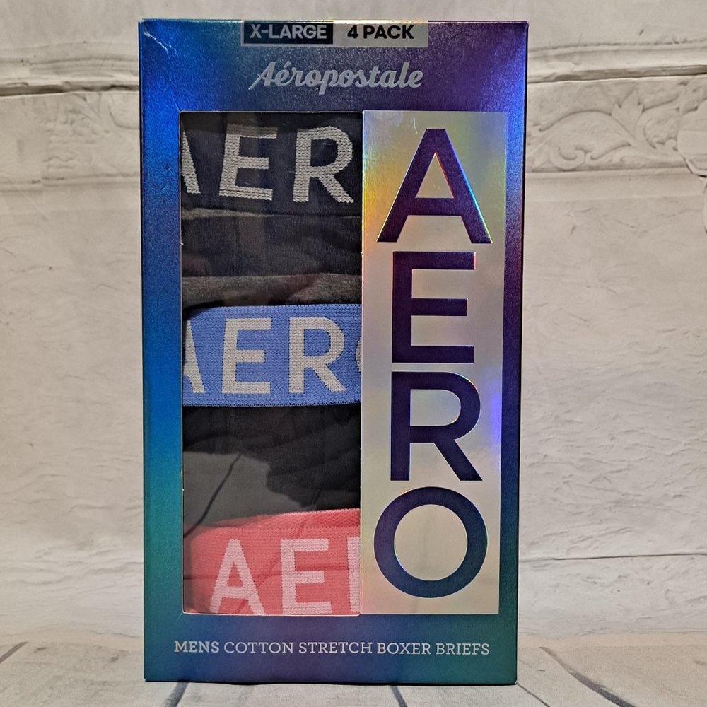 AEROPOSTALE 4 PACK COTTON STRETCH BOXER BRIEFS XL